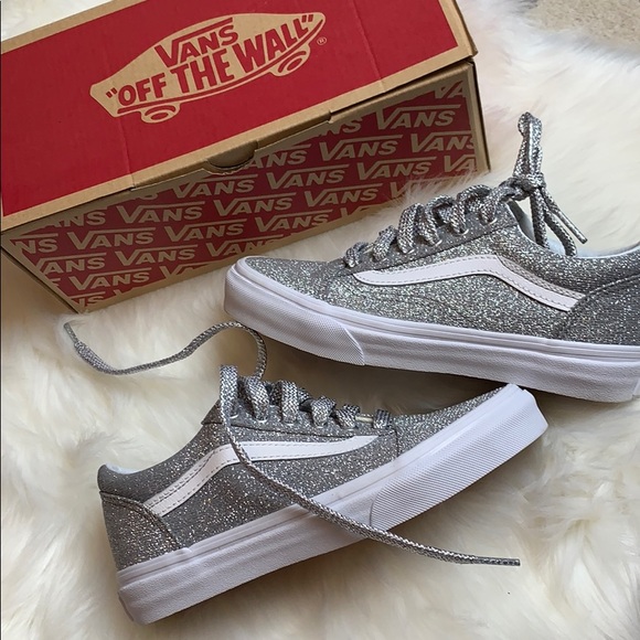 silver girls vans